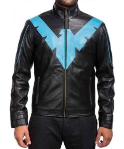 Nightwing Arkham Knight Black Leather Jacket