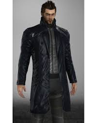 Deus Ex Human Revolution Adam Jensen Noir Trench Manteau Toutes Les Tailles