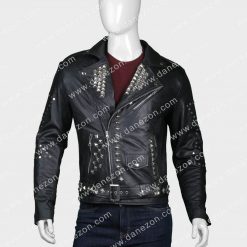 Mens Studded Motorcycle Leather Jacket