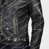 Black Studded Mens Motorcycle Leather Jacket