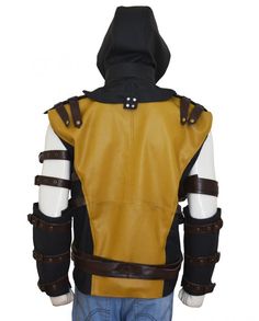 Mortal Kombat 10 Scorpion Leather Vest With Hood