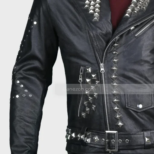 black studded leather jacket danezon