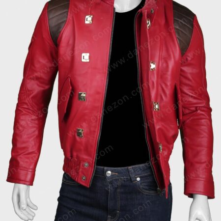 Akira Leather Jacket | Good For Health Bad For Education Red Jacket