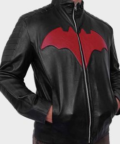 Will Friedle Black Leather Red Bat Logo Batman Beyond Terry McGinnis Jacket