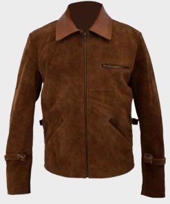 Max Vatan Brown Suede Leather Brad Pitt Allied Jacket