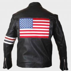 Johnny Knoxville Captain America Easy Rider US Flag Leather Jacket