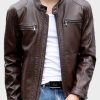 Mens Dark Brown Casual Leather Jacket