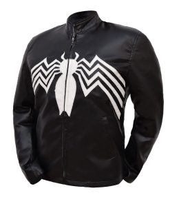 Venom Eddie Brock Black Leather Jacket