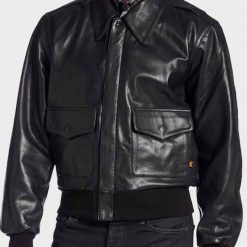 Marc Maron Black Bomber Glow Sam Sylvia Leather Jacket