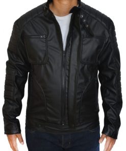 Arrow John Barrowman Cafe Racer Black Leather Jacket