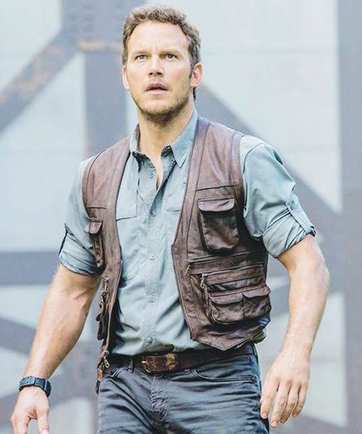 Synthetic Leather Men's Jurassic World Chris Pratt Owen Grady Vest 