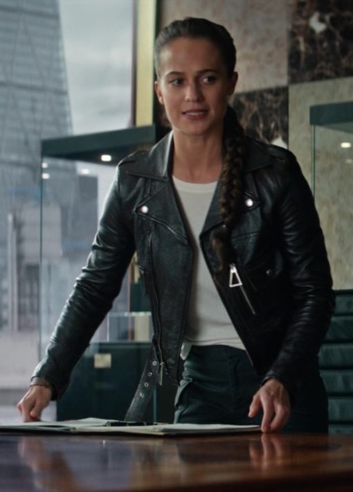 Tomb Raider Lara Croft Black Biker Jacket
