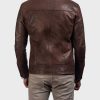 Casual Brown Leather Jacket for Mens