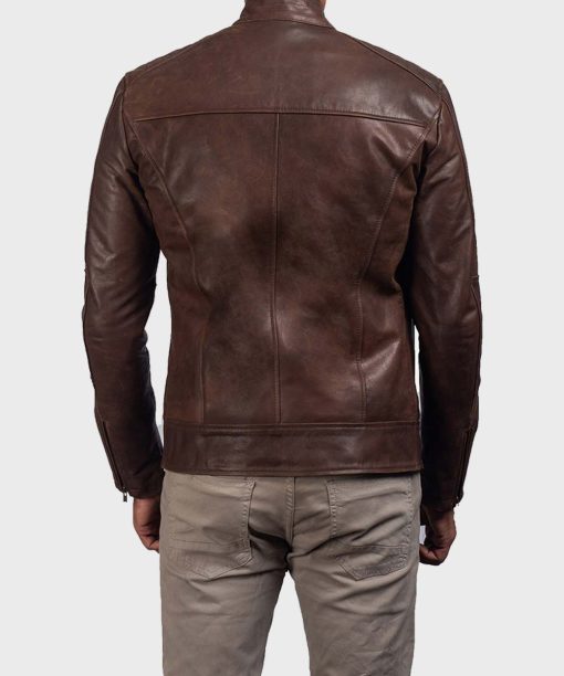Casual Brown Leather Jacket for Mens