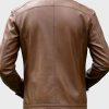 Mens Casual Leather Dark Brown Jacket