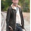 The Walking Dead TV Series Rick Grimes Black Suede Leather Jacket