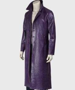 Suicide Squad Jared Leto Purple Leather Coat