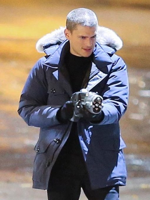 The Flash TV Series Wentworth Miller Blue Fur Hooded Cotton Jacket