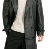 Augusta Guys Double Breasted Mens Black Overcoat