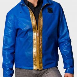 Video Game Fallout 76 Blue Leather Jacket