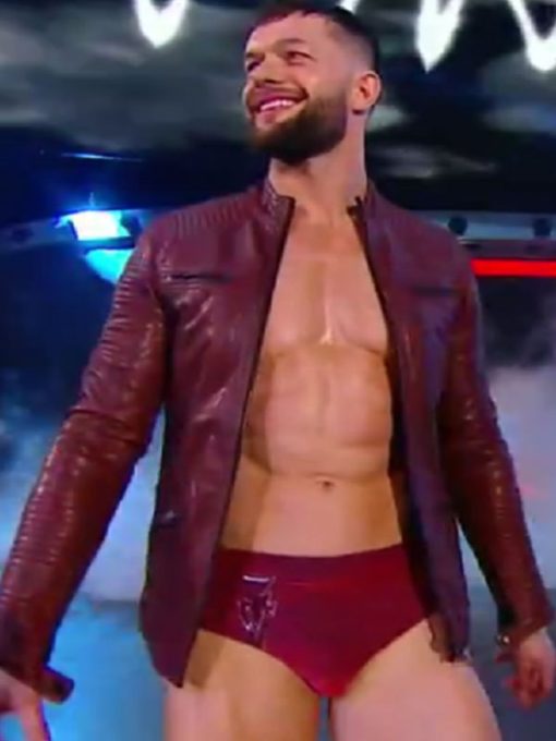 WWE Raw Finn Balor Maroon Leather Jacket