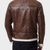 Mens Aviator Distressed Brown Leather Jacket