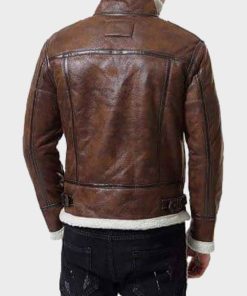Mens Aviator Distressed Brown Leather Jacket