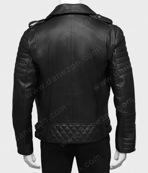 Mens Black Padded and Quilted Jacket