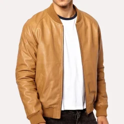 Tan brown bomber jacket mens