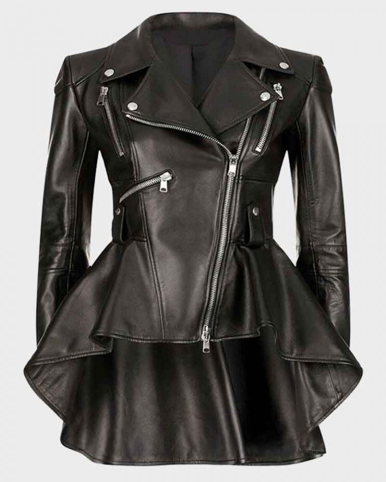Women Asymmetrical High Quality Motorcycle Leather Jacket