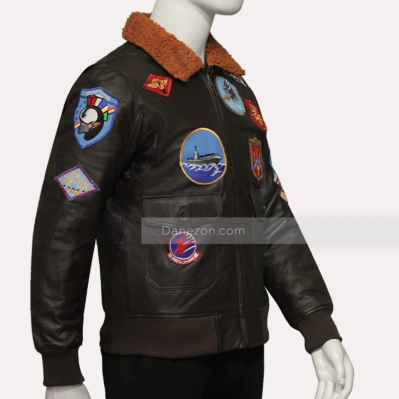 Top Gun Jacket - Tom Cruise Maverick G-1 Flight Jacket With Patch