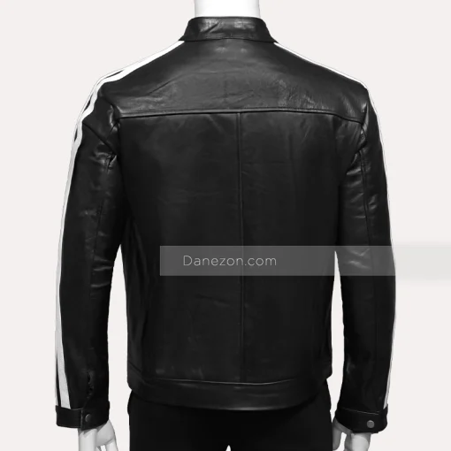 White striped leather jacket | mens leather jacket
