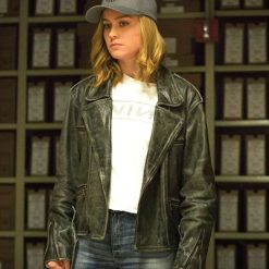 Captain Marvel Brie Larson Black Motorcycle Jacket