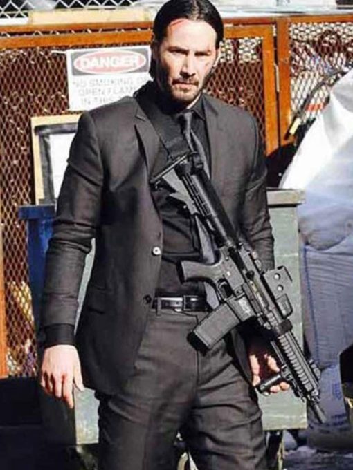 Keanu Reeves John Wick 3 Black Cotton Suit