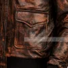 Brown Bomber Mens Distressed Leather Jacket