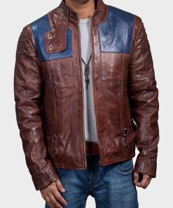 Cameron Cuffe Brown Cafe Racer Leather TV Series Krypton Seg-El Jacket