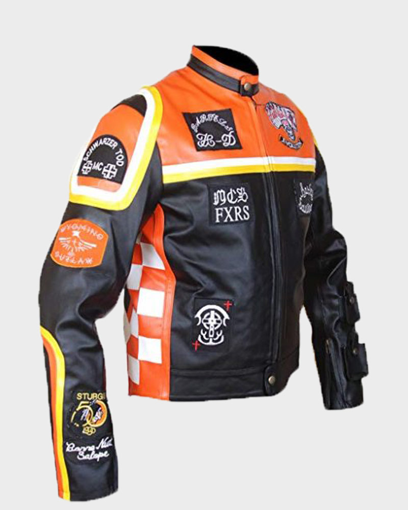 XS Cafe Racer Mickey Rourke Harley Davidson & The Marlboro Man Motorcycle Leather Jacket 