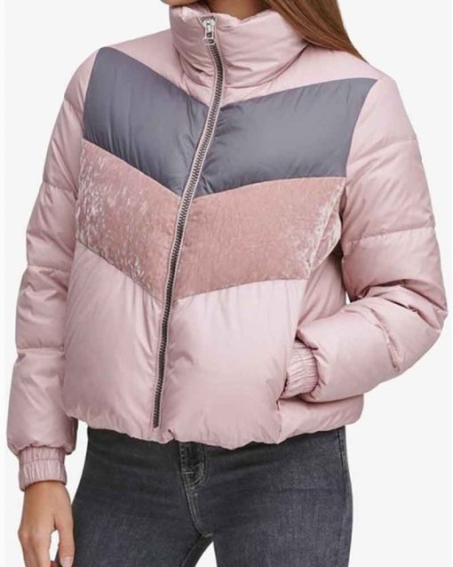 Odeya Rush Let It Snow Pink Parachute Addie Puffer Jacket