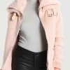 Women's Style Pink Suede Leather Shearling Jacket