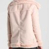 Women's Pink Suede Leather Shearling Jacket