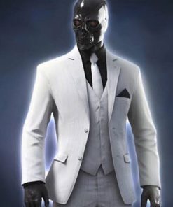 Black Mask White Blazer Coat