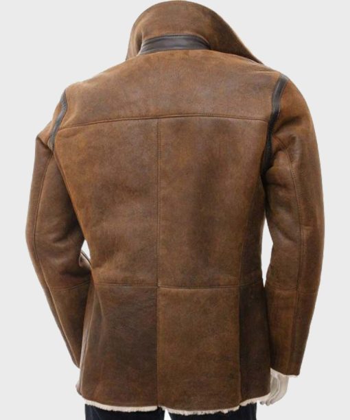 Brown Double Breasted Coat for Mens