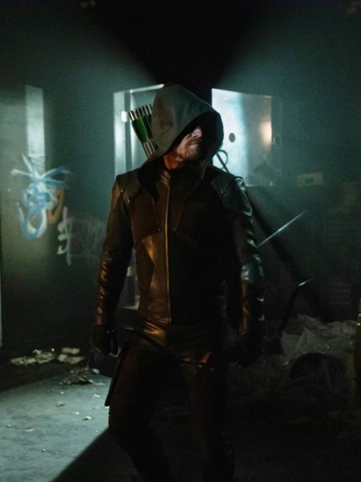 Green Arrow Crisis on Infinite Earths Leather Jacket