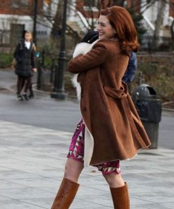 Lexi Modern Love Brown Trench Shearling Coat