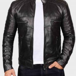 Genuine Men’s Johnson Black Leather Jacket