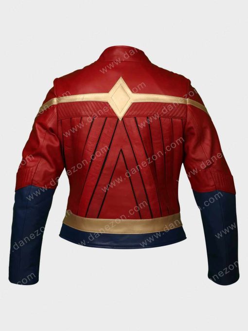 Wonder Woman Gal Gadot Maroon Leather Jacket