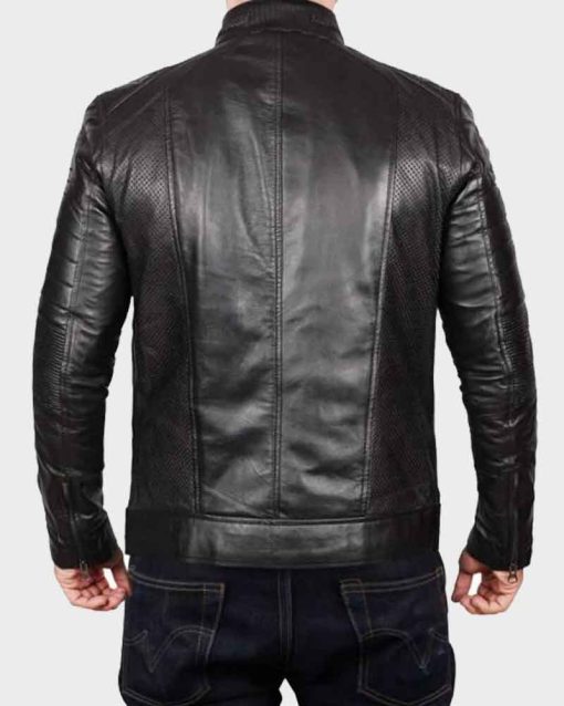 Black Johnson Men Leather Jacket