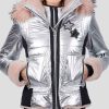 Spinning Out Sarah Wright Silver Puffer Jacket