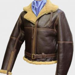 WW2 RAF Sheepskin Brown Shearling Leather Jacket
