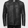 Men Black Leather Biker Jacket